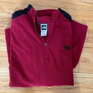 The North Face Men's Zip Up Sweater - Red and Black